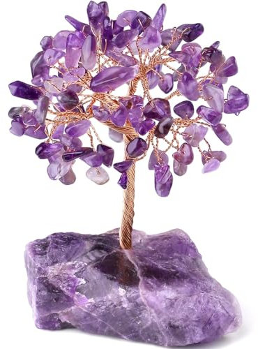 XIANNVXI Crystal Tree Amethyst Tree Purple Crystal Tree of Life Money Tree Reiki Purple Ornaments for Shelve Desk Cute Desk Accessories Unusual Gifts Women