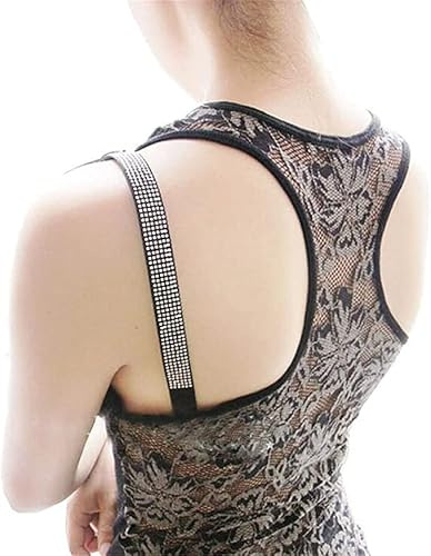 Glänzend Strass BH-Träger Frauen Sexy unsichtbare Strasssteine BH Schultergurte rutschfeste verstellbare Accessoires Damen Dessous Glänzende BH-Träger