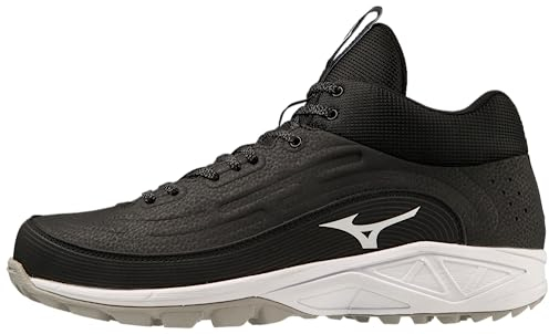 Mizuno Men's Ambition 3 Bb Mid as Baseball Cleats, Schwarz/Weiß, 44.5 EU