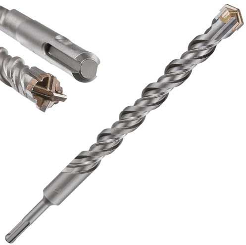 Wensilon Betonbohrer, Verlängerung, 2,5 x 30,5-25,4 cm, Kreuz-Doppelgewinde, Hartmetall-Material, geeignet für Beton, Ziegel, Zementwände, Stein, extra lange Hammerbohrer für Beton, 1 Stück
