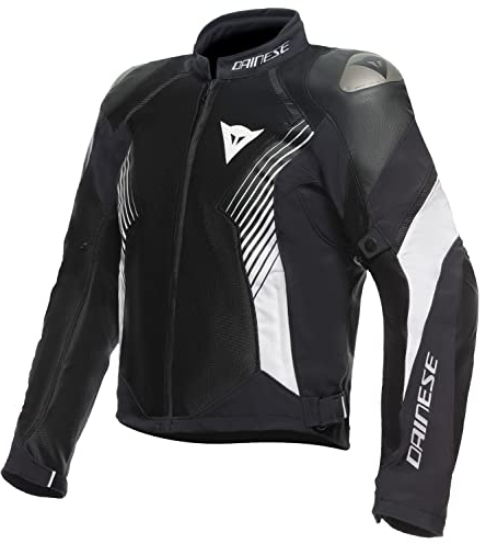Dainese Super Rider 2 Absoluteshell Motorrad Textiljacke (Black/White,44)