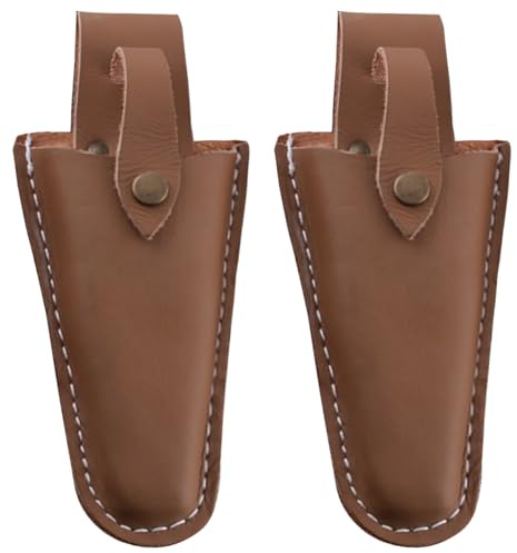 Lederhülle Werkzeughalter 2 Stück Ledertasche Werkzeughalter Gürtel Halter Gartentasche Tasche für Zange Gartenschere Schere oder Gartenmesser Leder Holster