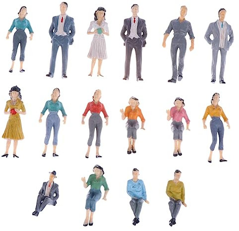 EXCEART 16stücke Miniaturfiguren Für Bunte Menschenfiguren Winzige Figuren Für Minihäuser Spielzeug Für Modelleisenbahn Und Architekturgebäude Leicht Zu Handhaben Transportieren