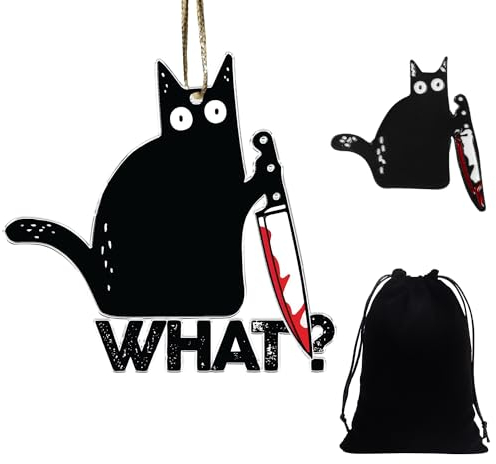NyxSeat Porte-clés Chat Noir avec Broche, Sac de Rangement, Pendentif Créatif en Métal - Taille Unique