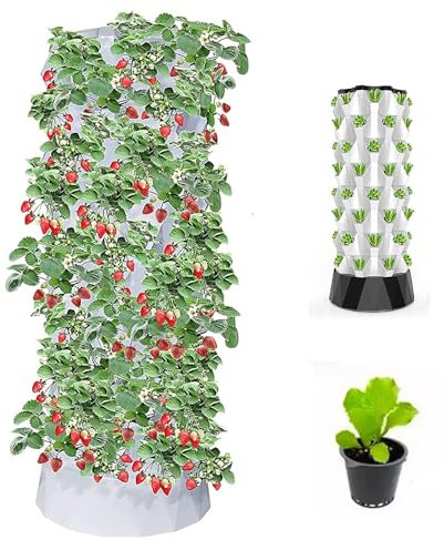 Giardino Verticale A Torre Idroponica,Kit Di Coltivazione Per Interni Ed Esterni,Coltivazione Fuori Suolo Fai Da Te,Con 48/64/80 Punti Di Crescita Per La Coltivazione Di Frutta E Verdura,10layers