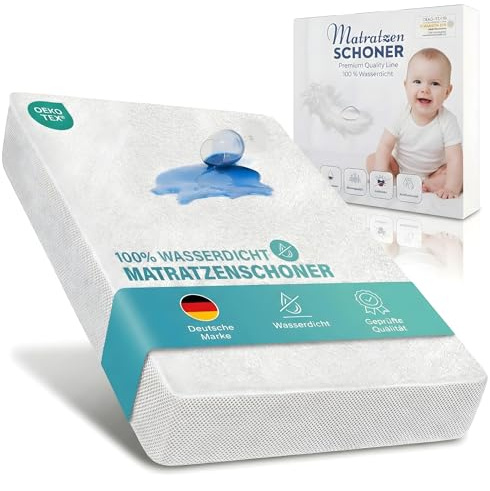 Alavya Home® Matratzenschoner 90x200 wasserdicht & atmungsaktiv | Oeko-Tex Babybett Nässeschutz Spannbettlaken aus Baumwolle – Geräuschlos, Waschbar, Anti-Milben, Weich für ruhigen Babyschlaf