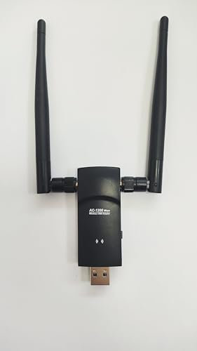 WiFi Adapter for Desktop PC AC1200 USB3.0 WiFi Adapter for Laptop, Dual Band 5Ghz/2.4Ghz PC WiFi Adapter Support Windows7/10/11