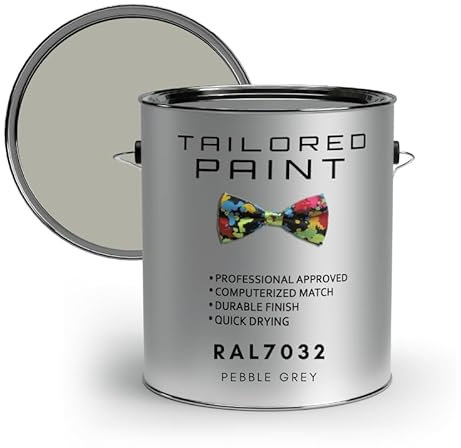 Tailored Paint uPVC Window & Door 1K Paint Brush or Spray On - Matt Finish - RAL7032, Pebble Grey - 5000ml (5L) Tin