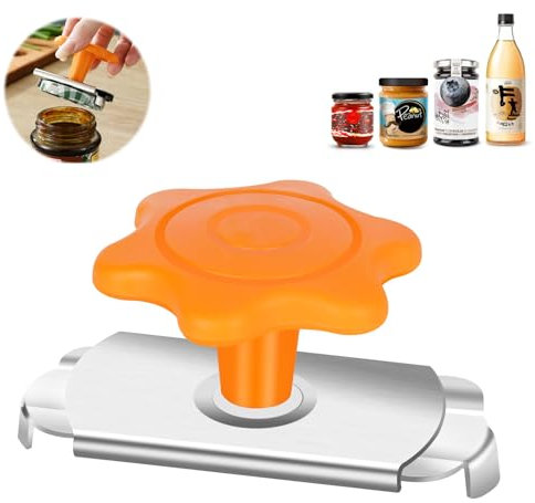 Sukudon Apribottiglie, Apri-tappi a vite, Apribustine, Apertura facile, Ideale per artrite, anziani, picnic, famiglie (Arancione)
