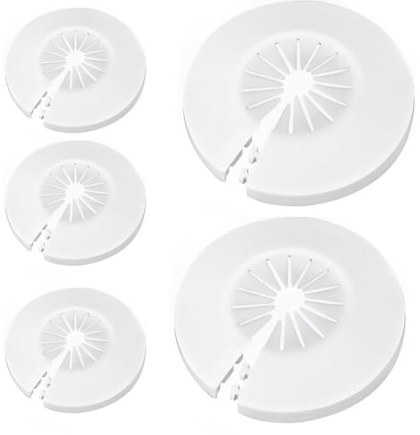 WeddHuis 5 Stück Heizungsrohr Rosette, Klapprosette Rohrabdeckung für Warm- und Kaltwasserrohre, Gasrohre und Leitungsrohre, Universal 14-45 mm, Weiß