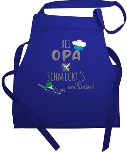 Shirtracer Schürze - Herren 1 - Kochschürze bei Opa schmeckts am Besten I Kochschürze Geschenk Opa I Opa Kochschürze I Küchenschürze Opa I Geschenk Opa Weihnachten I Opa Geschenk I Geschenk für Opa I