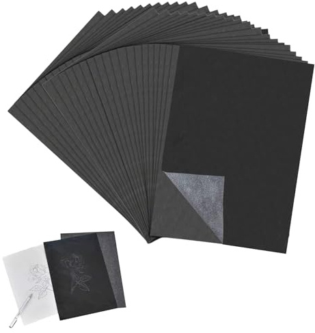 200Pack Carbon Paper for Tracing, Copy Paper, Black A4 Carbon Paper, Transfer Paperes Ultra Thin and Light for Art Craft Projects Glass Wood Metal Ceramic Office or Home Use