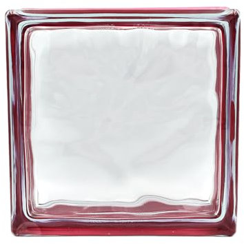 Blocco di vetro Riflessi Ondulato colore Rosso | cm 19x19x8 | Unità di vendita 1 scatola da 6 pezzi | Euro/pza. 5,50