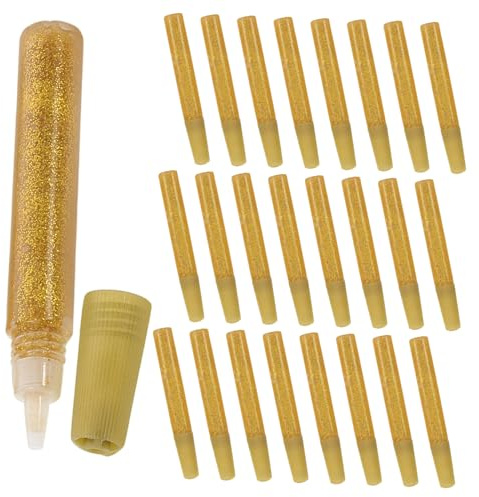 Kisangel 50 Glitzer Klebestifte Gold mit Feiner Verarbeitung und Glatter Anwendung für Bastelarbeiten und Schreiben für Kinder und Kreative Kunstprojekte