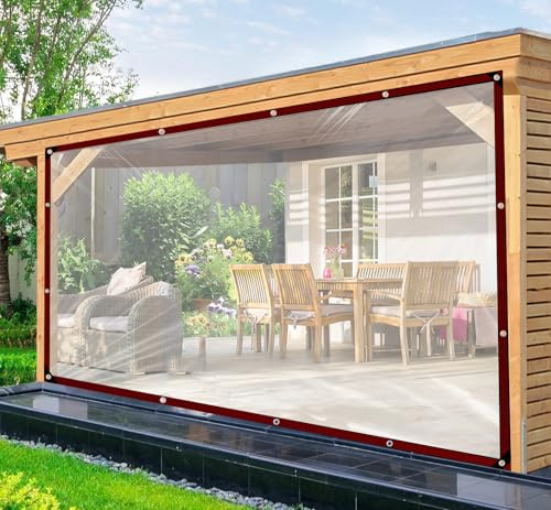 Transparente Plane - Durchsichtige Plane Mit öSen 1.5x3m Abdeckplane Transparent für Außenbereich, Winter Wetterfest Terrassenplane für Balkon Gartenmöbel Hühnerstall