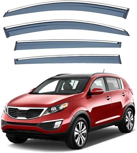 GwwEi6 Regenabweiser Windabweiser Für Kia Sprinter Sportage MK3-SL 2011,Seiten Fenster Deflektor Außen Wetterschutz Wind Regen Auto Zubehör