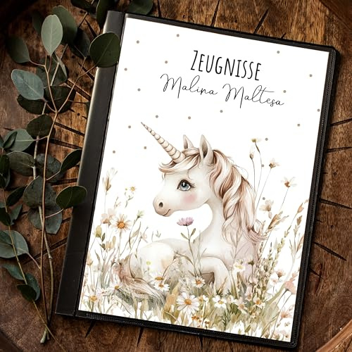 ilka parey Zeugnismappe 20er A4 Einhorn unicorn personalisierbar Schulanfang Schulanfänger Einschulung Wunschname Name zm78