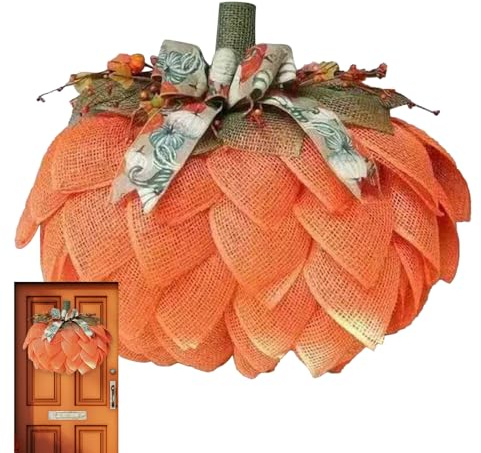 Ghirlanda Autunnale | Corona di Zucca per Porta Decorazione Autunnale | Addobbi Casa Per Halloween Festa Soggiorno Vacanze