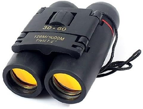 Nikou Faltbares Nachtsicht 30x60 HD Optisches Mini Fernglas Teleskop, Leichtes Rotfilm-Fernglas für Konzerttheater Oper (Schwarz)