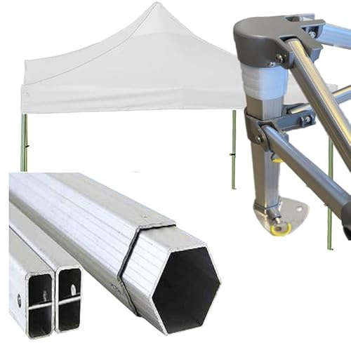 Gazebo certificato IGNIFUGO pieghevole alluminio piantone esagonale 60mm Bianco portatile richiudibile estensibile per fiere eventi stand chiosco tendone mercatino (senza laterali) (4x4m)