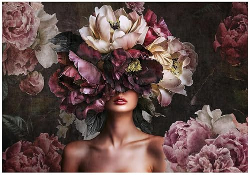 WallArena Papier peint photo intissé, Femme, 300x210cm | Papier peint intissé de haute qualité, pour salon et chambre, revêtement mural, papier peint effet 3D - colle incluse.