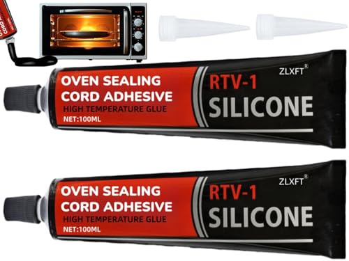 Silicona Negra,2pcs Pegamento Alta Temperatura,Silicona Refractaria,Siliconas Alta Temperatura,Masilla Refractaria,Pegamento Altas Temperaturas Horno para Chimeneas,Estufas,Horno,Soporta Hasta 1000°C