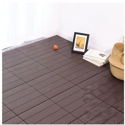 Outdoor Wood Plastic Splicing Floor for Garden Balcony Decking Composite Material with High Strength Easy to Saw Nail Drill and Paint Weather Resistant Patio Flooring B 30 * 30 * 2cm