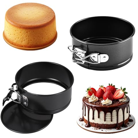 ZXNJA 2 Stück Mini Springform 11cm,Mini Kuchenform,Kleine Backform | Kuchenform Klein Rund,Kuchenform Rund Klein,für Kuchen Backen