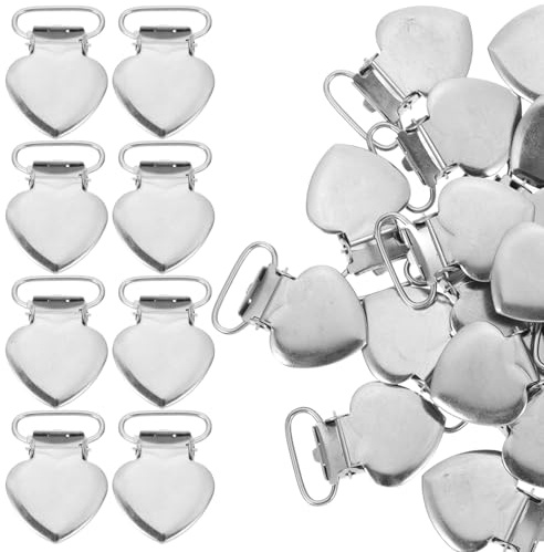 Artibetter Herz Hosenträger Clips aus Edelstahl 30 Stück 20 Zoll Bettlaken Befestigung Clips Vielseitige Gurtclip für Haushalt
