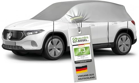 WALSER Telone per auto All Weather, 100% telone per auto resistente alle intemperie, copriauto impermeabile, copertura protettiva mezzo garage Misura 8 SUV/VAN argento