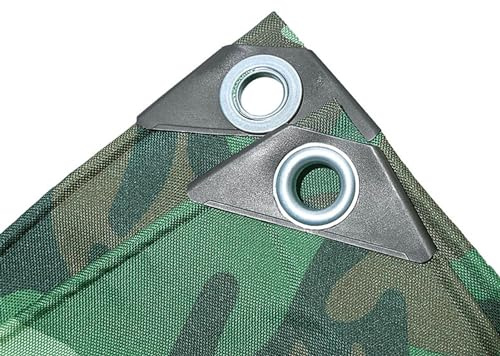 Camouflage Tarpaulin Canvas Sheet Cover with Eyelets - Reinforced Edges for Roofing, Camping, Patios, Swimming Pools, Woodland - Multiple