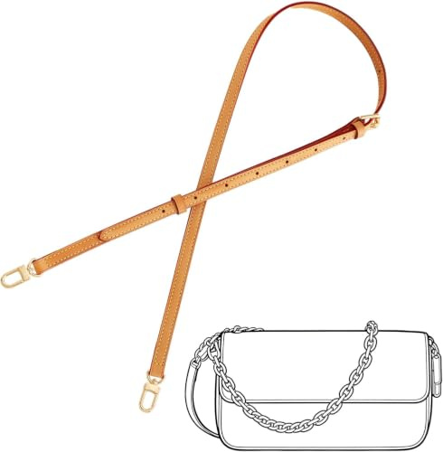 Ersatz Umhängetasche taschengurt aus Vachetta-Leder für L V Speedy Handtasche, Schultergurt aus hochwertigem Rindsleder für Pochette, Speedy Speedy, Pochette, Alma, verstellbar L: 120 cm, Bienenwachs