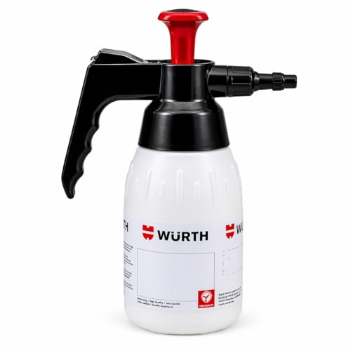 Wurth Pulverizador Presión Químicos y acidos Profesional, Pulverizador Industrial Ideal para Detailing Coche, Taller e Industria, Boquilla Ajustable - 1 Litro