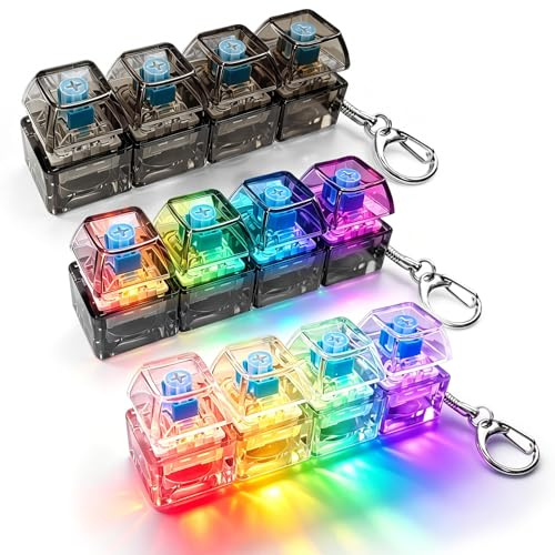 Clavier Anti Stress 2pcs Lumineux and 1pcs Pas de lumière, Fidget Toys Anti Stress Adulte Mini Clavier Clicker Portable pour Bureau et Voyage, Jouet Anti Stress Sensoriel