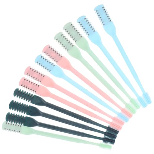 KICHOUSE Recortadora de Vello Nasal de Acero Inoxidable y Plástico, Ligera y Confiable, Pack de 12 Piezas para Cuidado Personal y Limpieza Facial Color Aleatorio