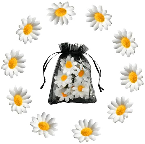 SwirlColor Haarspangen Damen Mädchen, Gänseblümchen Haarschmuck Braut Daisy Haar-Stifte Clips Brautjungfern Sommer Winter (10)