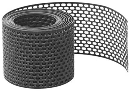 Fassadenprofile Vogelschutzgitter 5m x 180mm, Schwarz Traufgitter aus PVC, Lüftungsband für optimale Fassaden- und Dachbelüftung