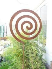 Zen Man Gartenstecker Beetstecker Glaskugel Edelrost 120cm Gartendeko Metall Eisen Rost