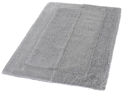 Kleine Wolke Badteppich Havanna Silbergrau 70 x 120 cm | OEKO-TEX zertifiziert, für Fußbodenheizung, bei 60° C waschbar, 100% Baumwolle