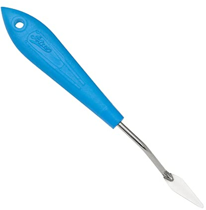 Ateco Offset Spatula, 1.4 Diamond Shape Trowel, Non-Slip Plastic Handle,Silver