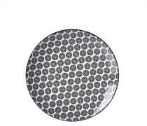 Ritzenhoff & Breker Takeo Circles Dessertteller, 21 cm, Runder Frühstücksteller mit vollflächigem Dekor, Skandinavisches Design, Mix-&-Match-Geschirr, Porzellan, Weiß und Schwarz