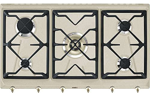 SMEG SRV896AVOGH2 Piano Cottura Avena Incasso Gas, 3100 W, Steel