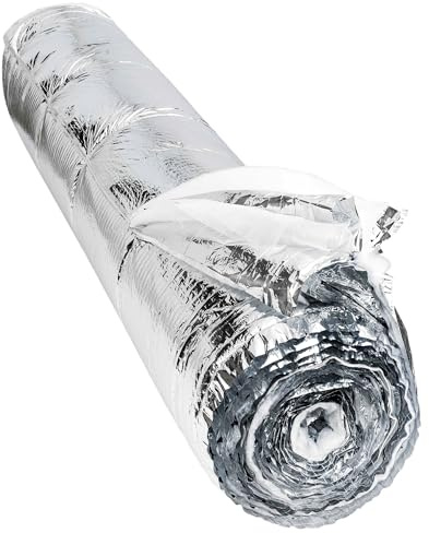 WERKA PRO 10489 - Isolant métallisé - Multicouches 19 épaisseurs - Epaisseur de 20 mm - Poids 450 g/m2 - 10 m2 : 1,5 x 6,70 m - Facile à poser et à découper | Polyéthylène, polyester, thermique, durable, léger, 10 m², épaisseur 20 mm, structure polyvalente, poids 3,44 kg