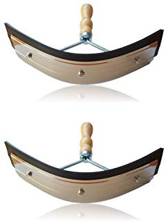 Schweißmesser Edelstahl mit Holzhandgriff für Pferd Esel Ziege und 2-in-1 Funktion zum Abstreifen und Reinigen (2X Holzgriff 2-in-1 Funktion)