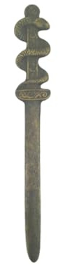 artigianatodaloise - Brieföffner aus Messing, antik, handgefertigt, Apotheker-Kartenschneider, 3 Stück