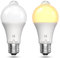Bonlux 7W E27 PIR Infrarot-LED-Lampe mit Bewegungsmelder EIN/AUS Automatisch A60 220V 700lm äquivalent 70W Halogenlampe für Treppenhaus Garage（2Pcs, Warmweiß 2700K）
