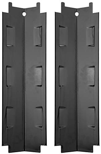 Universal Replacement Grill Heat Tents, Porcelain Steel BBQ Heat Plate Shield Heat Tent, Flavorizer Bar Burners Cover Flame Tamer for Gas Grill, 14 5/8 x 4 1/4 2Pack