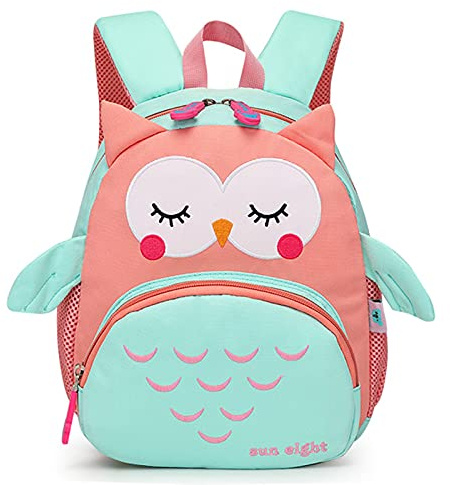 Bluesaly Kinderrucksack Kindergarten Rucksack Jungen Mädchen Schulrucksäcke | Baby Wasserdicht Atmungsaktiv Tagesrucksack mit Seitentasche, Karikatur Tier Vorschule Tasche für Wandern Reise Schule Kita