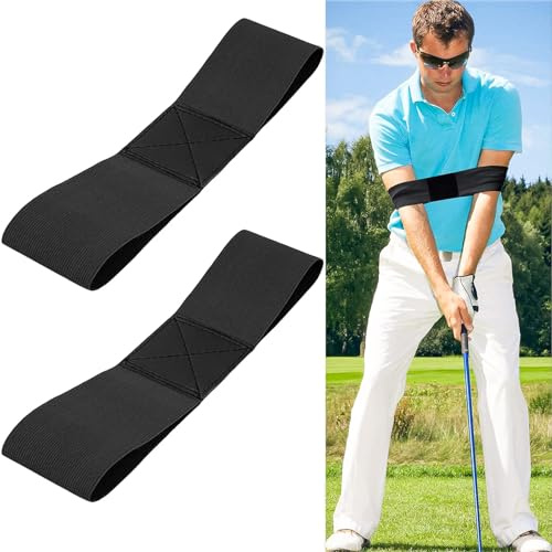 Exbrith 2 stycken golfträningsband, arm Corrector golfsvep, golf svängtränare för armarna, swing tränare handled, för alla golfare, nybörjare, förbättrar svänghållningen