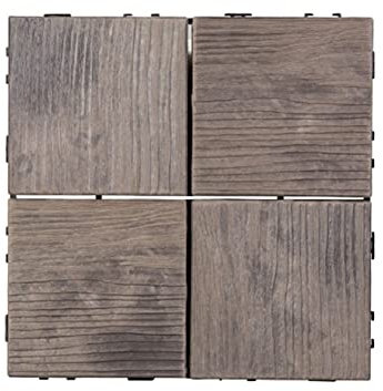 Baldosas de Madera Azulejo De Cubierta Entrelazado De Empalme De Bricolaje, Balcón Terraza Patio Jardín Decoración Pisos, Impermeable para Todo Clima Y Antideslizante, Fácil De Instalar